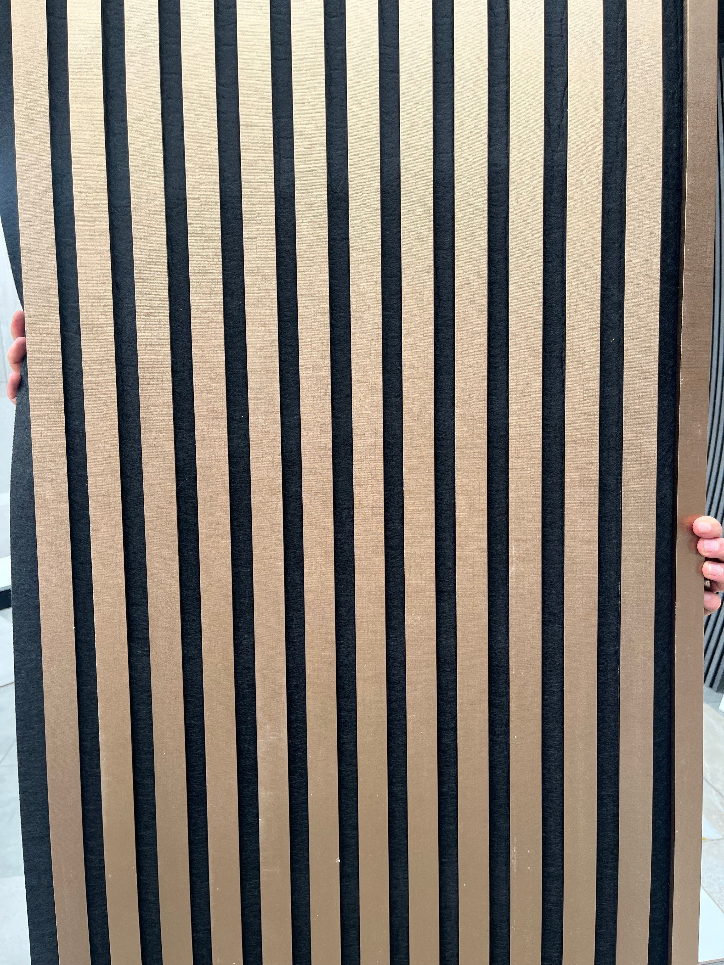 Akustik Panel Bronz 275×60 – Bronz Metalik Duvar Paneli & Akustik Ses Yalıtımı