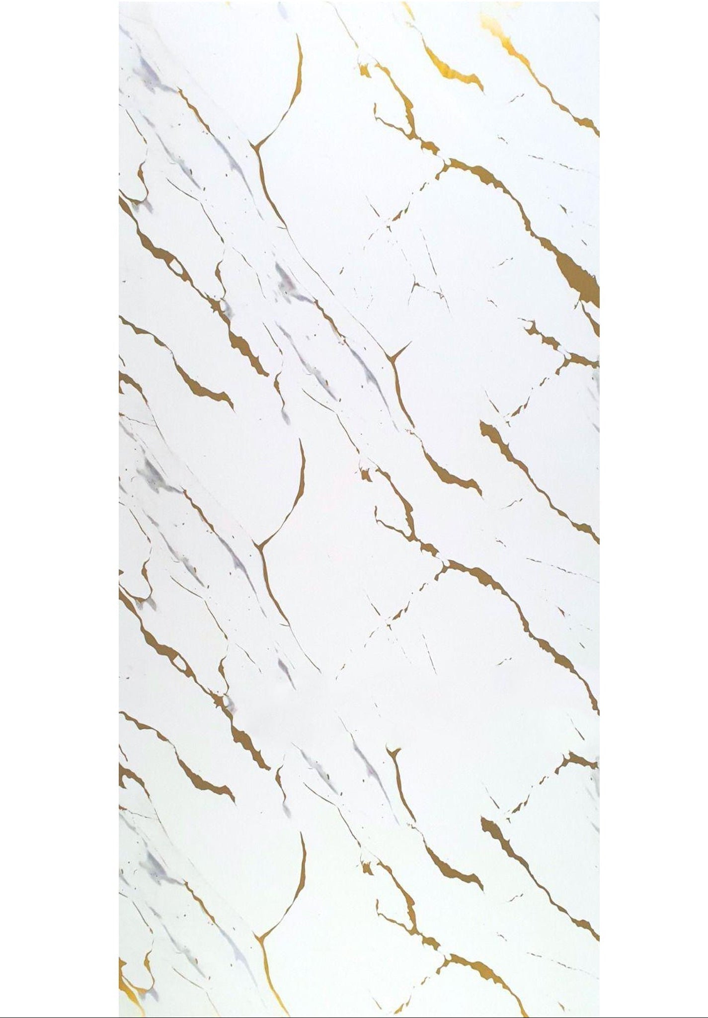 PVC Panel Deluxe Dubai Altın 280×122 – Lüks Beyaz–Altın Mermer Görünüm Duvar Paneli