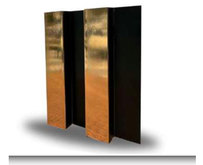 MDF Lambri Duvar Paneli – Gold & Siyah Metalik Efektli Dekoratif Kaplama