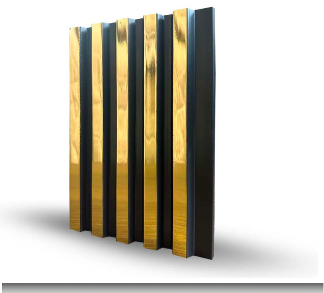 Siyah Gold MDF Lambri Duvar Paneli 12 mm | Lüks Dekoratif Duvar Kaplama