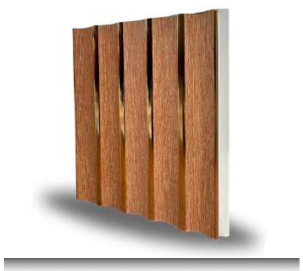 Çam Gold MDF Duvar Paneli 15 cm | Gold Detaylı Ahşap Görünümlü Modern Kaplama