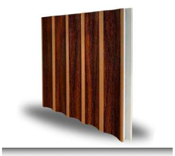 Abanoz Gold MDF Duvar Paneli 15 cm | Gold Detaylı Koyu Ahşap Duvar Kaplama