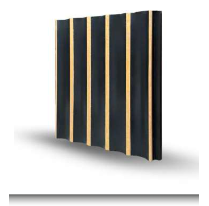 Siyah Gold MDF Duvar Paneli 15 cm | Altın Şeritli Modern Duvar Kaplama