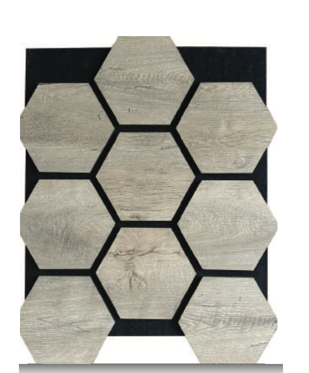 Hexagon Duvar Paneli Açık Meşe | 3D Dekoratif Duvar Kaplama Paneli | 16 mm | 65×80 cm