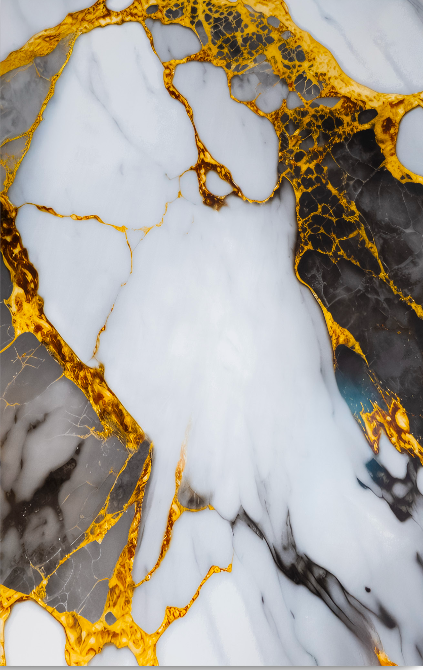 Altın Damarlı Mermer Görünümlü PVC Duvar Paneli | Lüks Dekoratif Kaplama | 122×244 cm